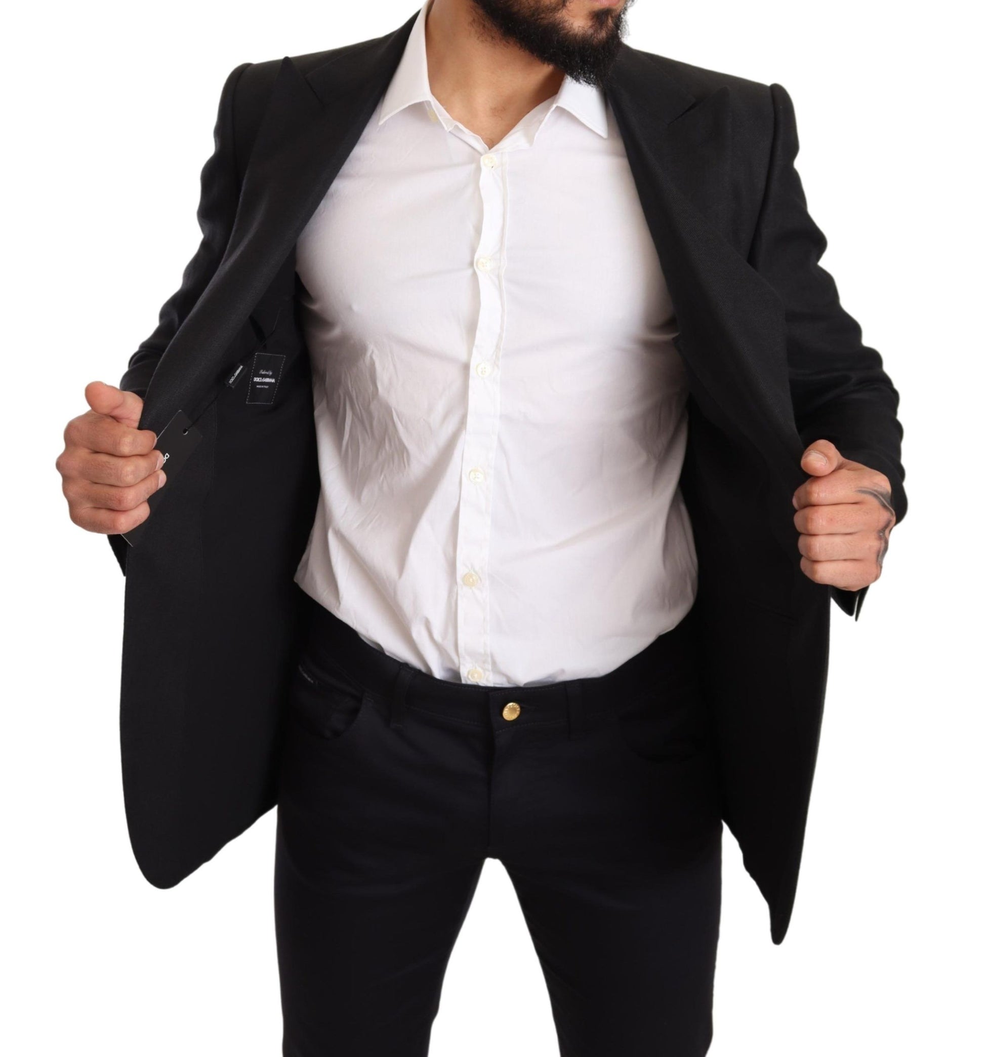 Elegant Slim Fit Black Linen Blazer