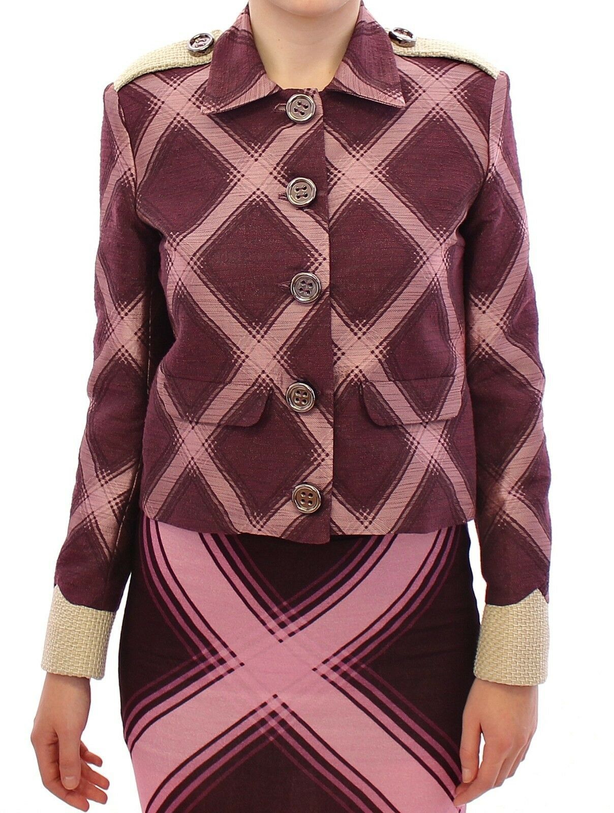 Elegant Multicolor Check Print Jacket