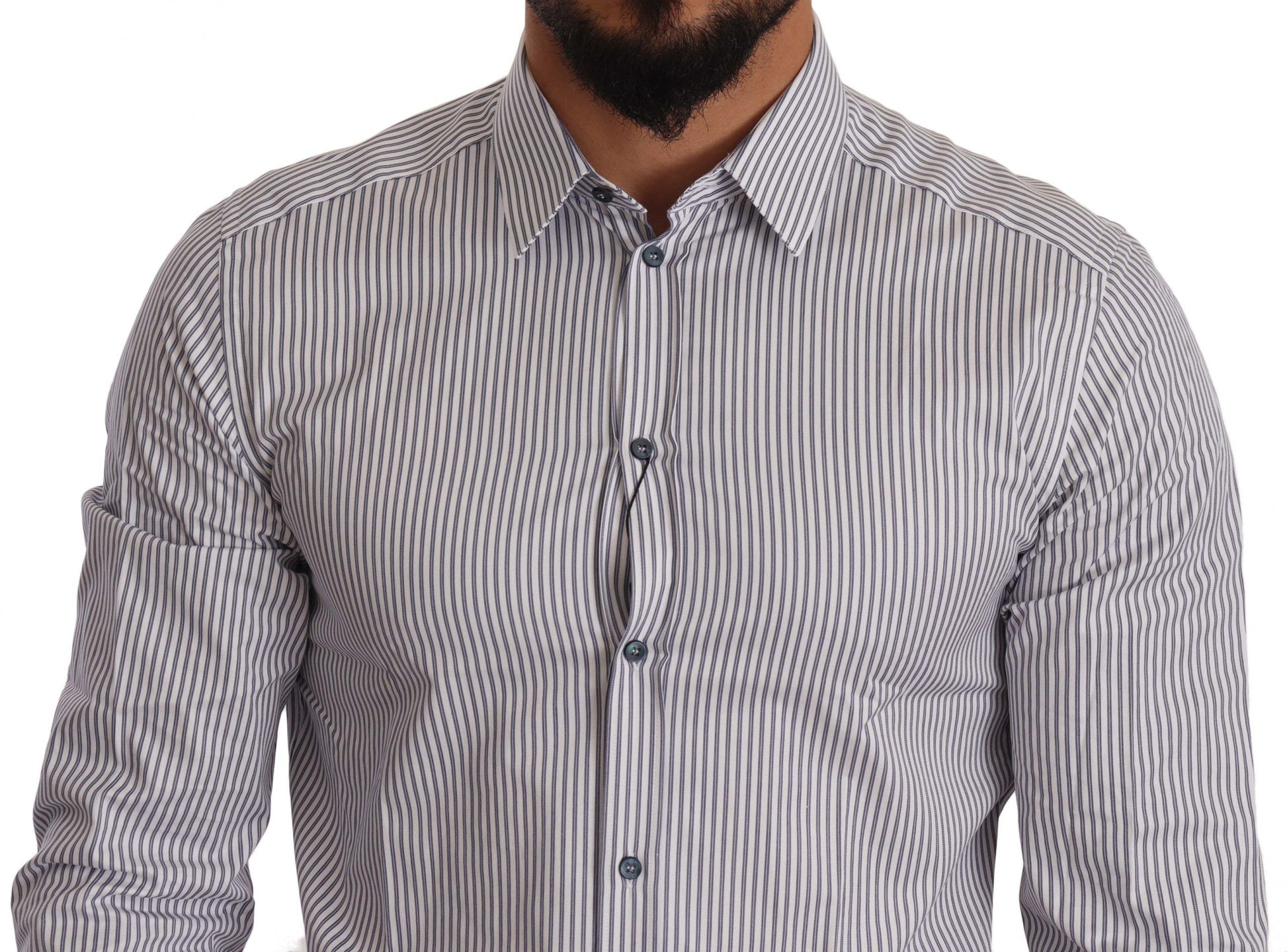 Elegant Slim Fit Striped Cotton Shirt