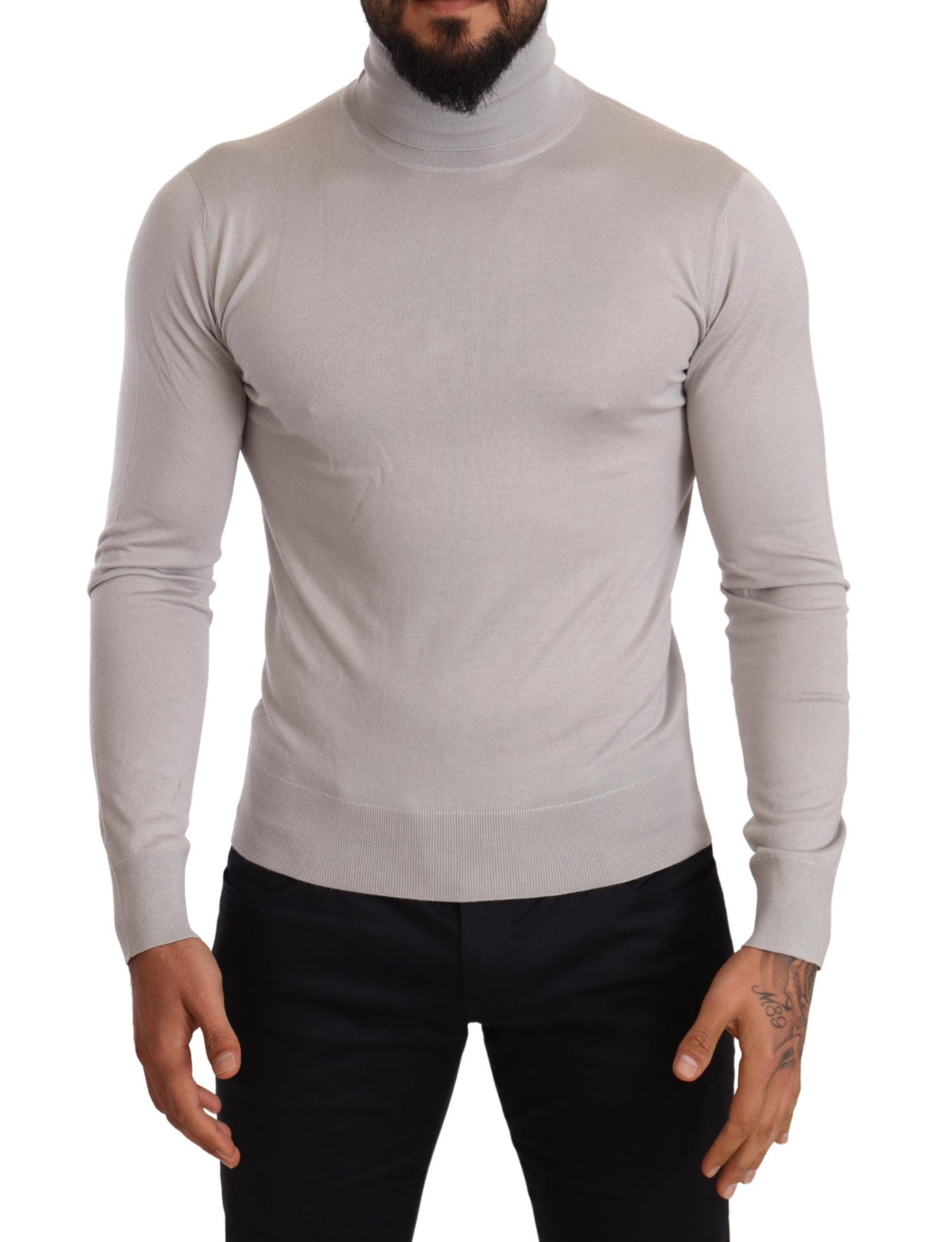 Elegant Cashmere-Silk Blend Turtleneck