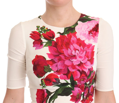 Elegant Floral Midi Bodycon Dress