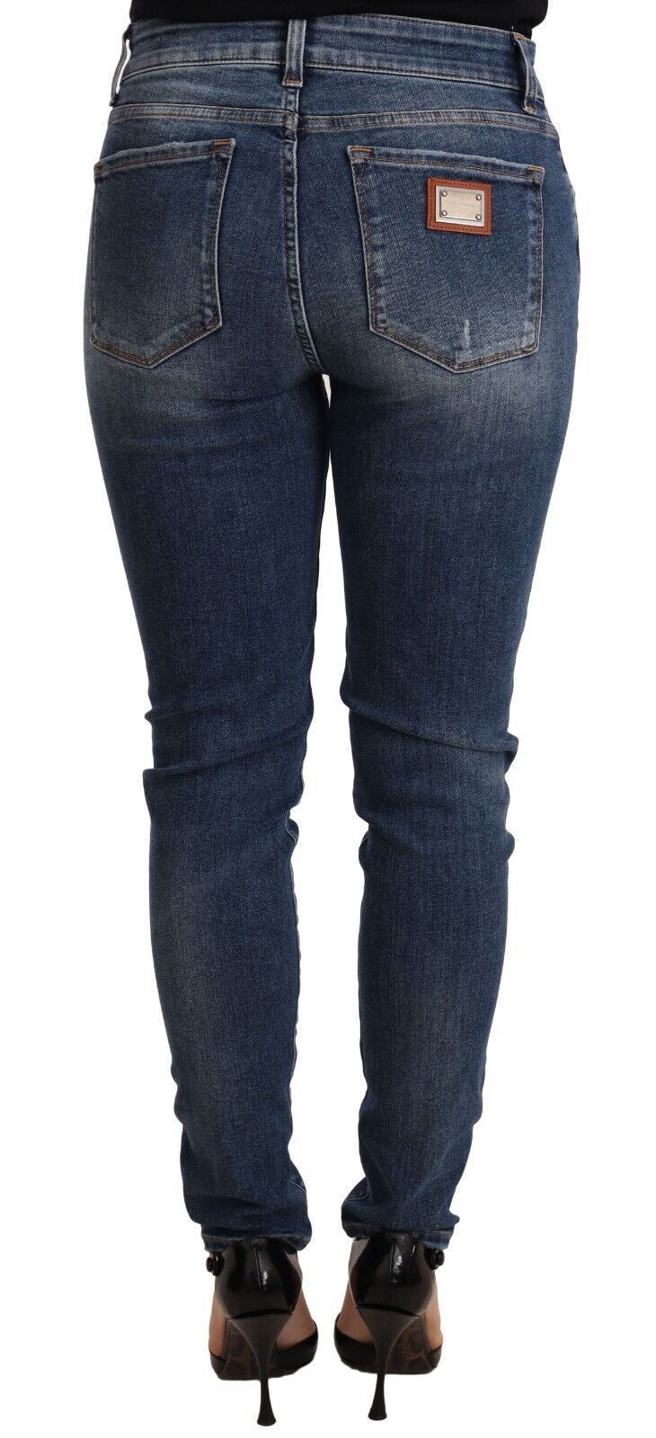 Elegant Slim-Fit Distressed Skinny Jeans