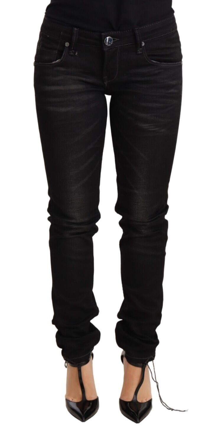 Sleek Black Washed Skinny Jeans