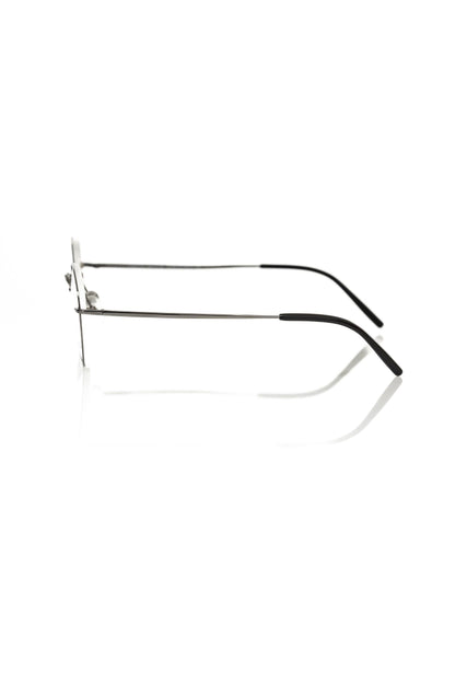 Gray Metallic Unisex Eyeglass Frame