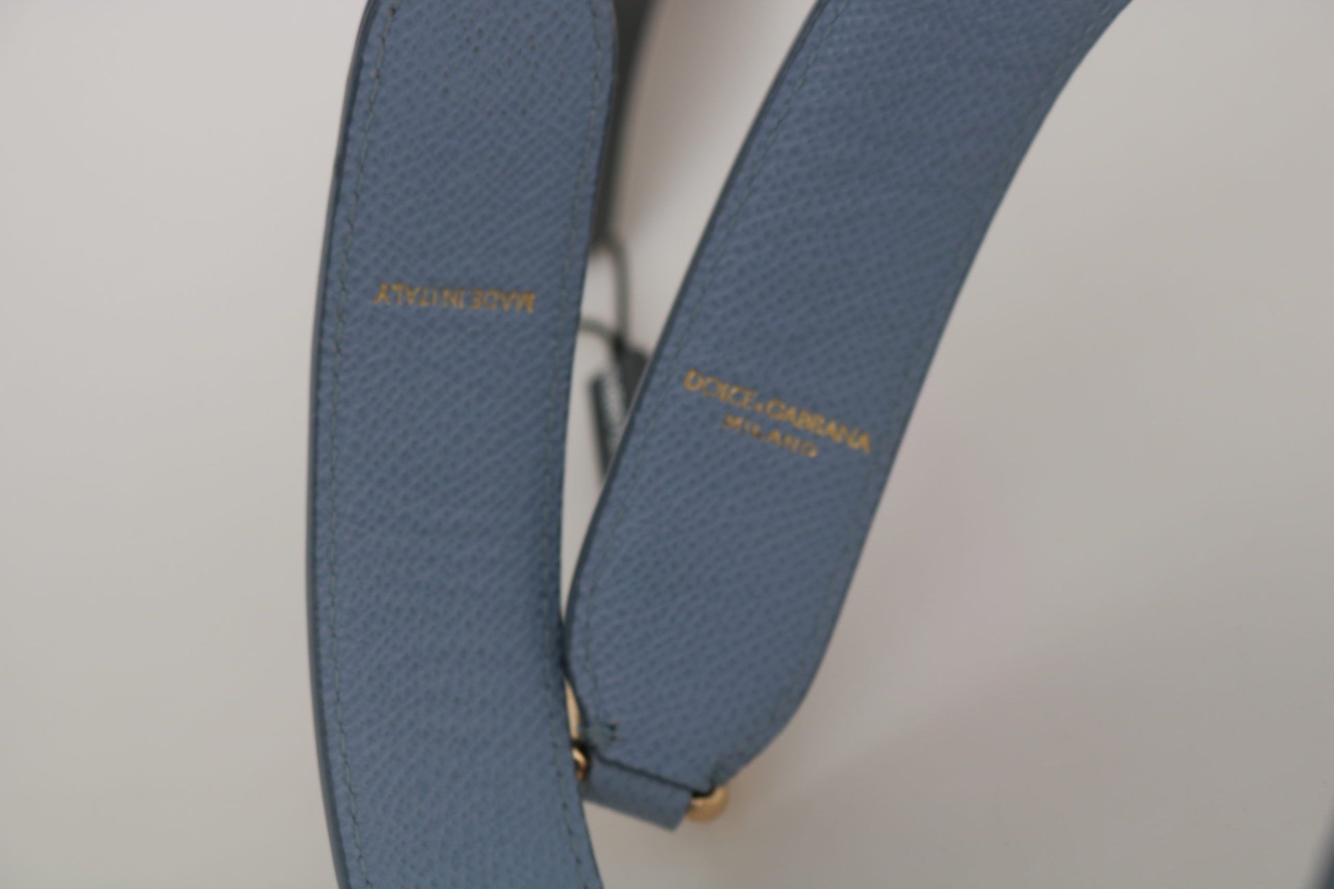 Elegant Blue Leather Shoulder Strap