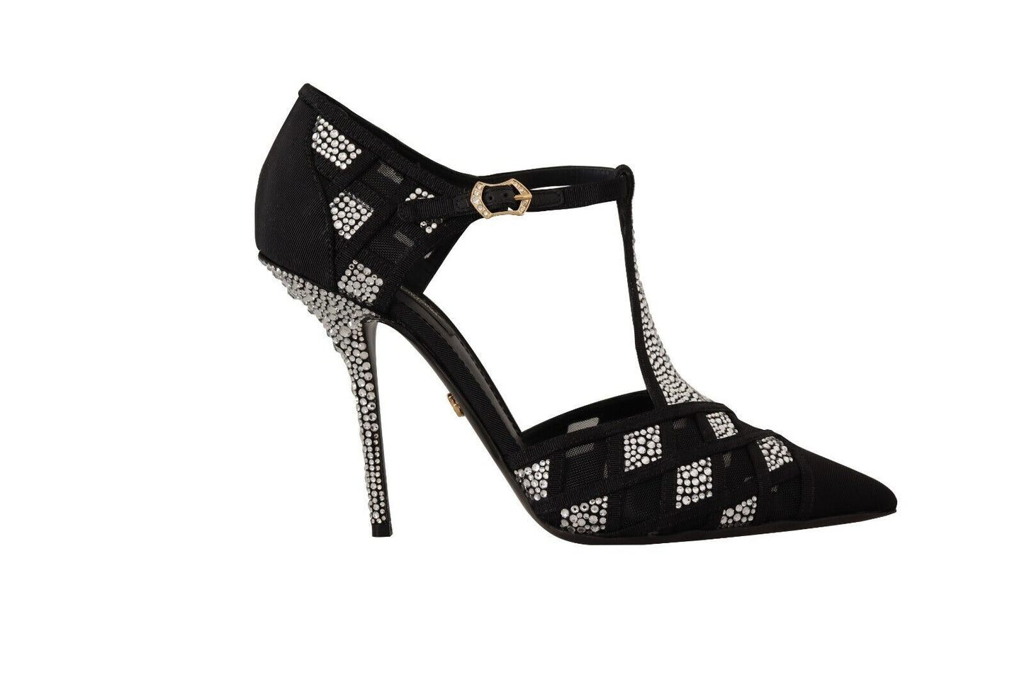 Elegant Crystal-Embellished Suede Pumps