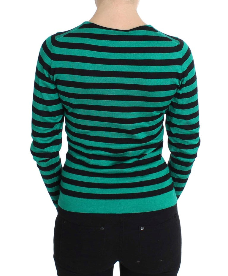 Elegant Striped Cashmere Silk Sweater