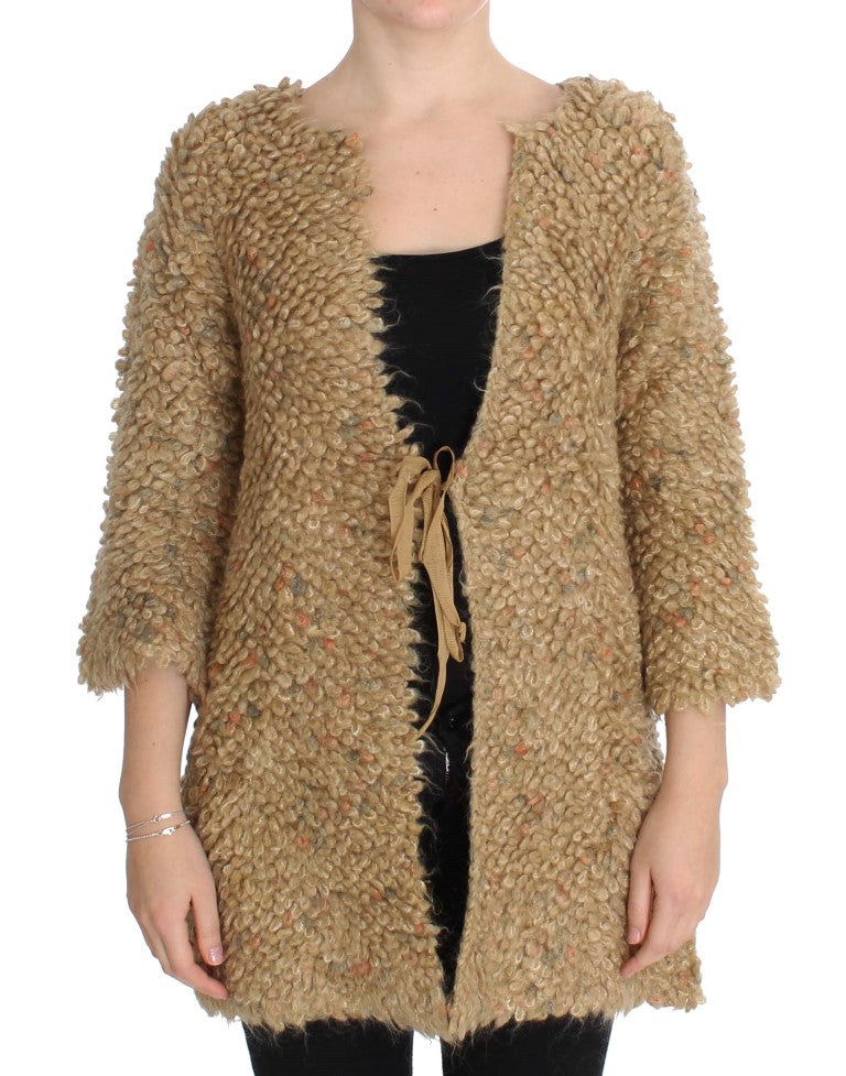 Elegant Beige Sweatercoat Cape