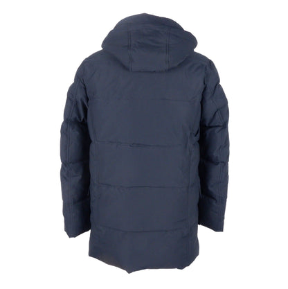 Sleek Blue Men's Hooded Jacket