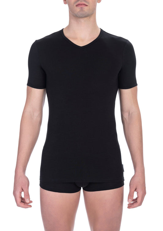 Black Cotton Men T-Shirt