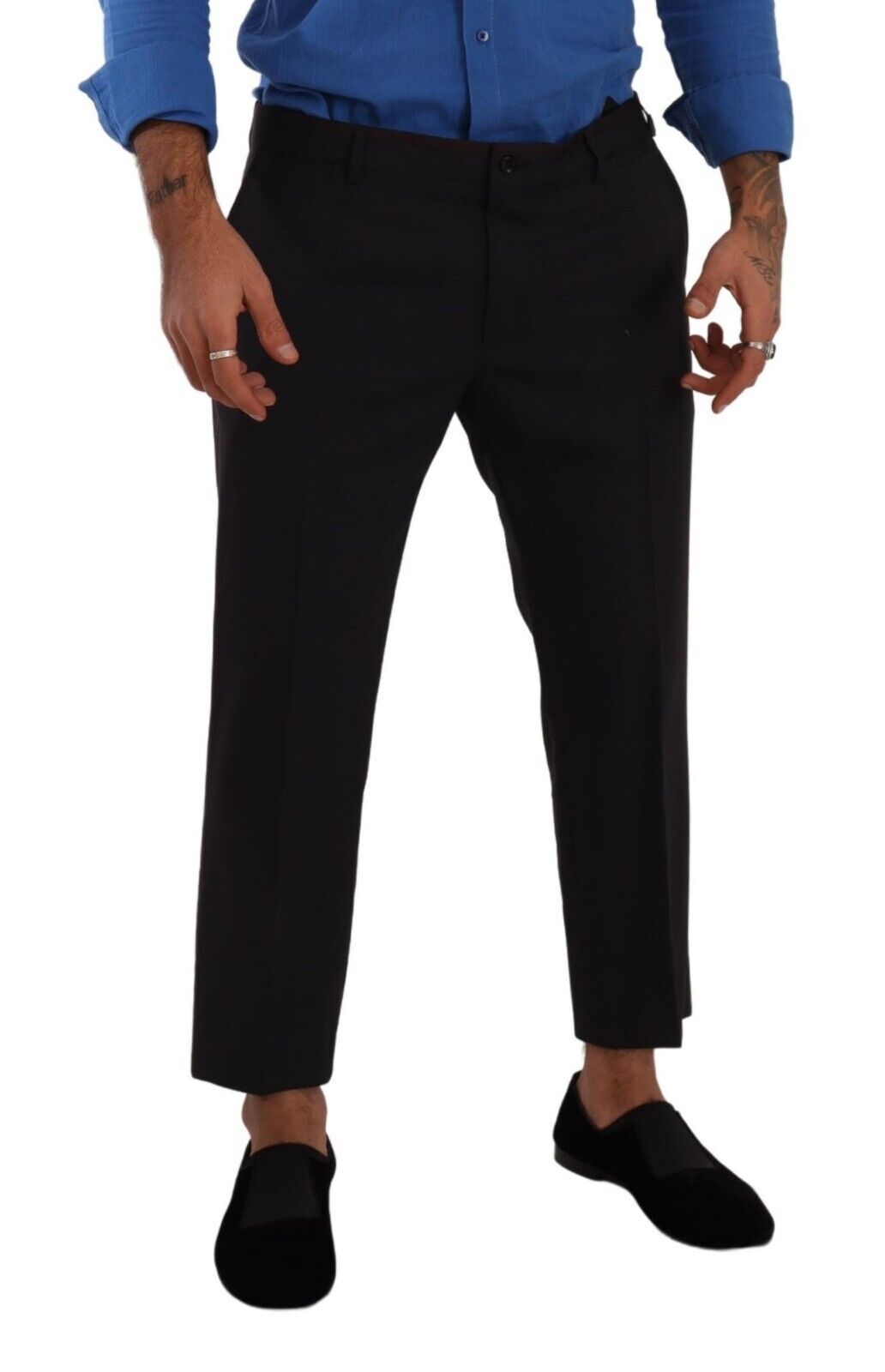 Elegant Cropped Wool Stretch Pants