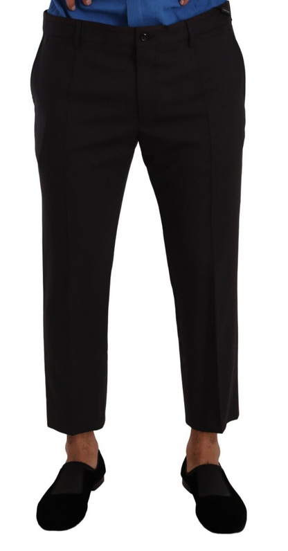 Elegant Cropped Wool Stretch Pants