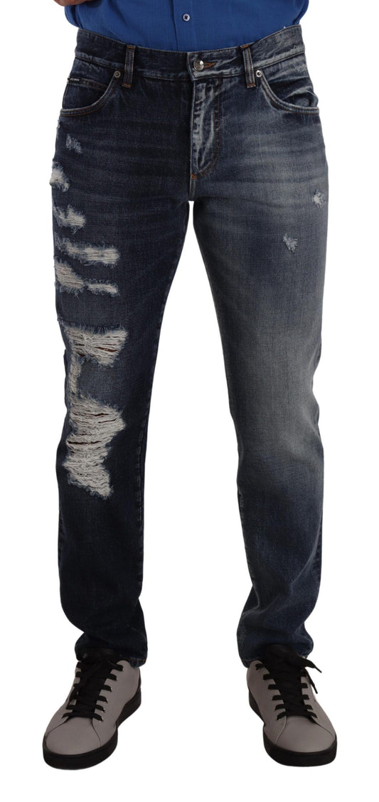 Chic Tattered Denim Jeans