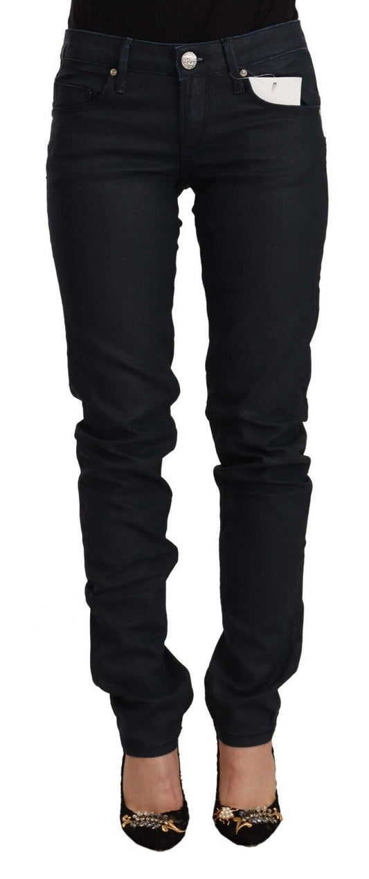 Chic Low Waist Skinny Black Denim