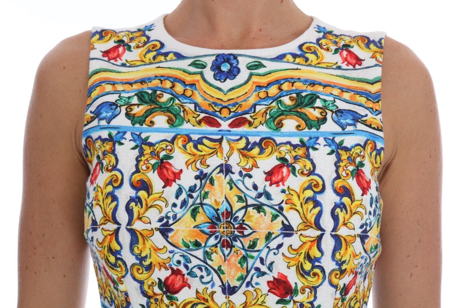 Majolica Print Midi Sheath Dress