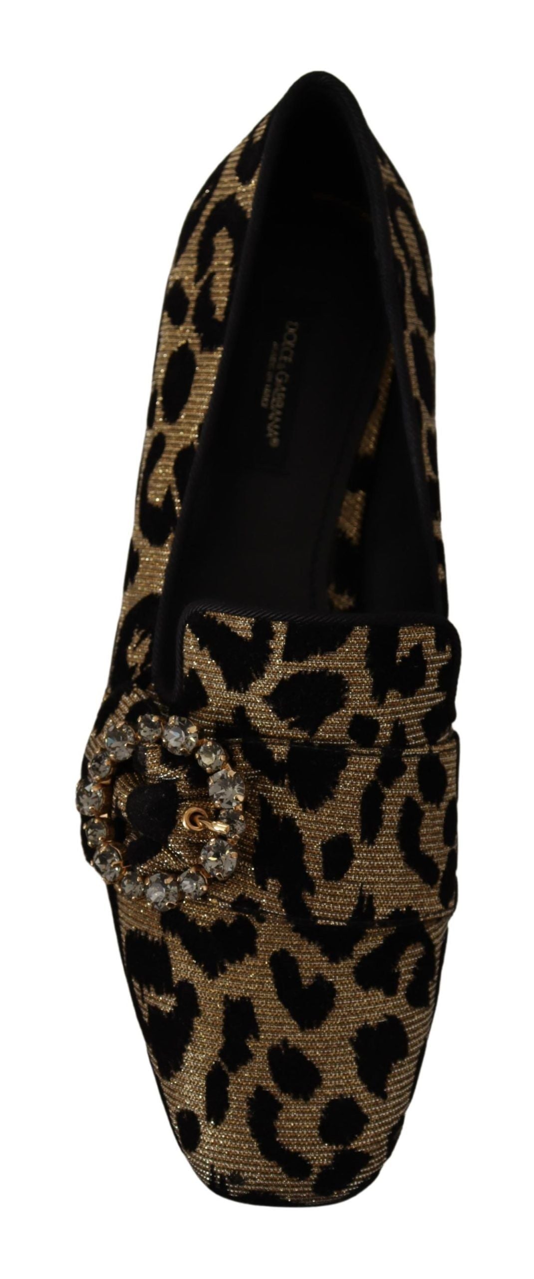 Elegant Leopard Crystal Gem Loafers