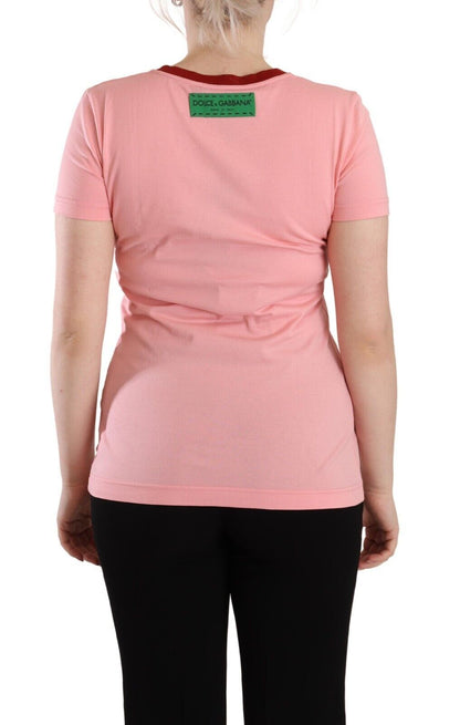 Chic Pink Logo Crew Neck Tee