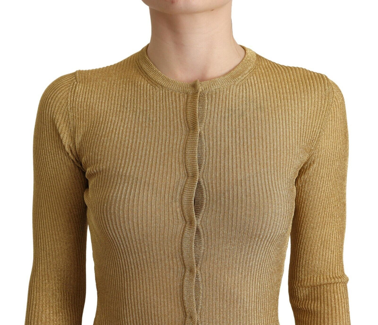 Glamorous Gold Snap-Button Cardigan