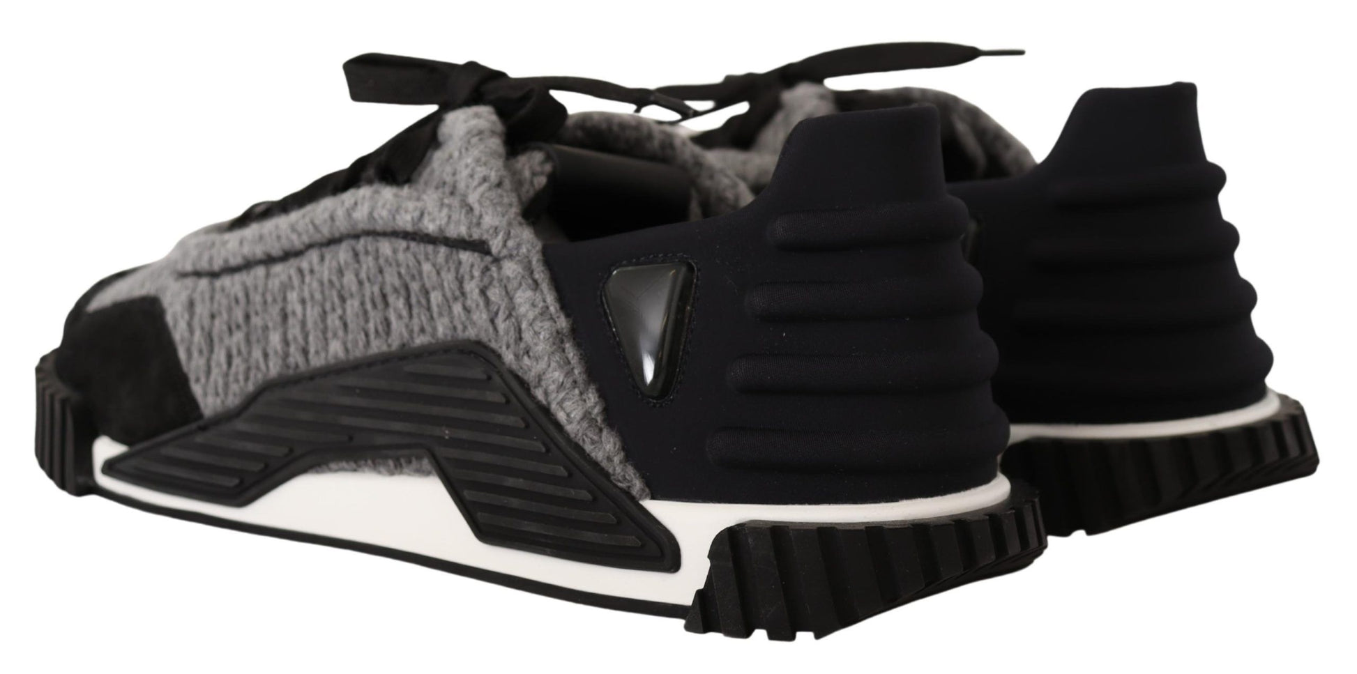 Black Gray Fabric Lace Up NS1 Sneakers Shoes