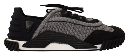 Black Gray Fabric Lace Up NS1 Sneakers Shoes