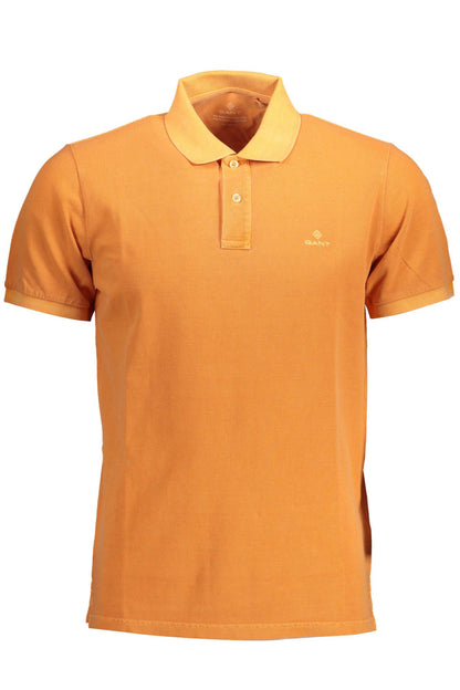 Orange Cotton Men Polo