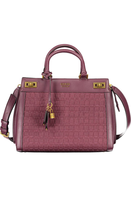 Elegant Purple Polyurethane Handbag