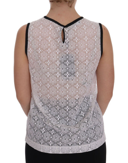 Elegant White Nylon Tank Top