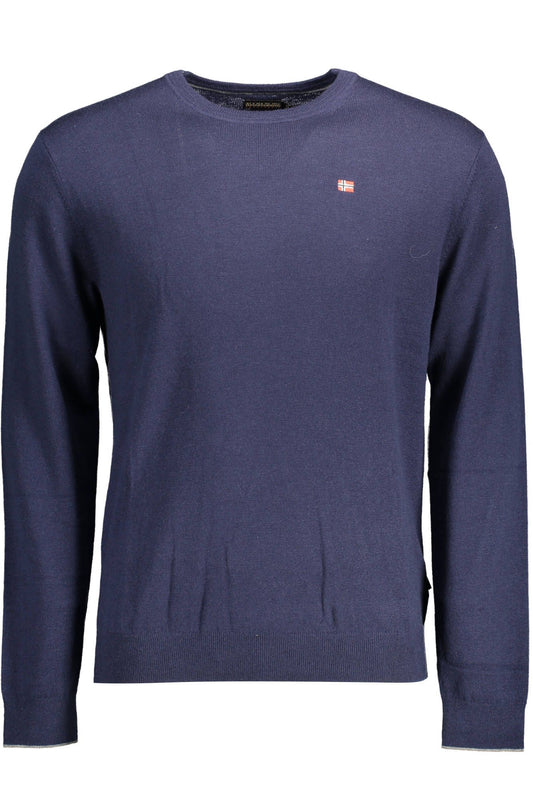 Blue Wool Men Sweater