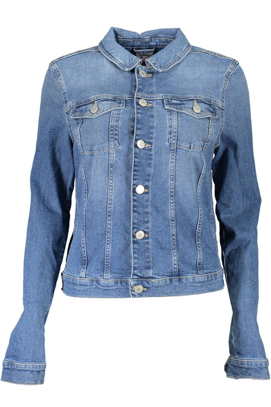 Blue Cotton Women Jacket