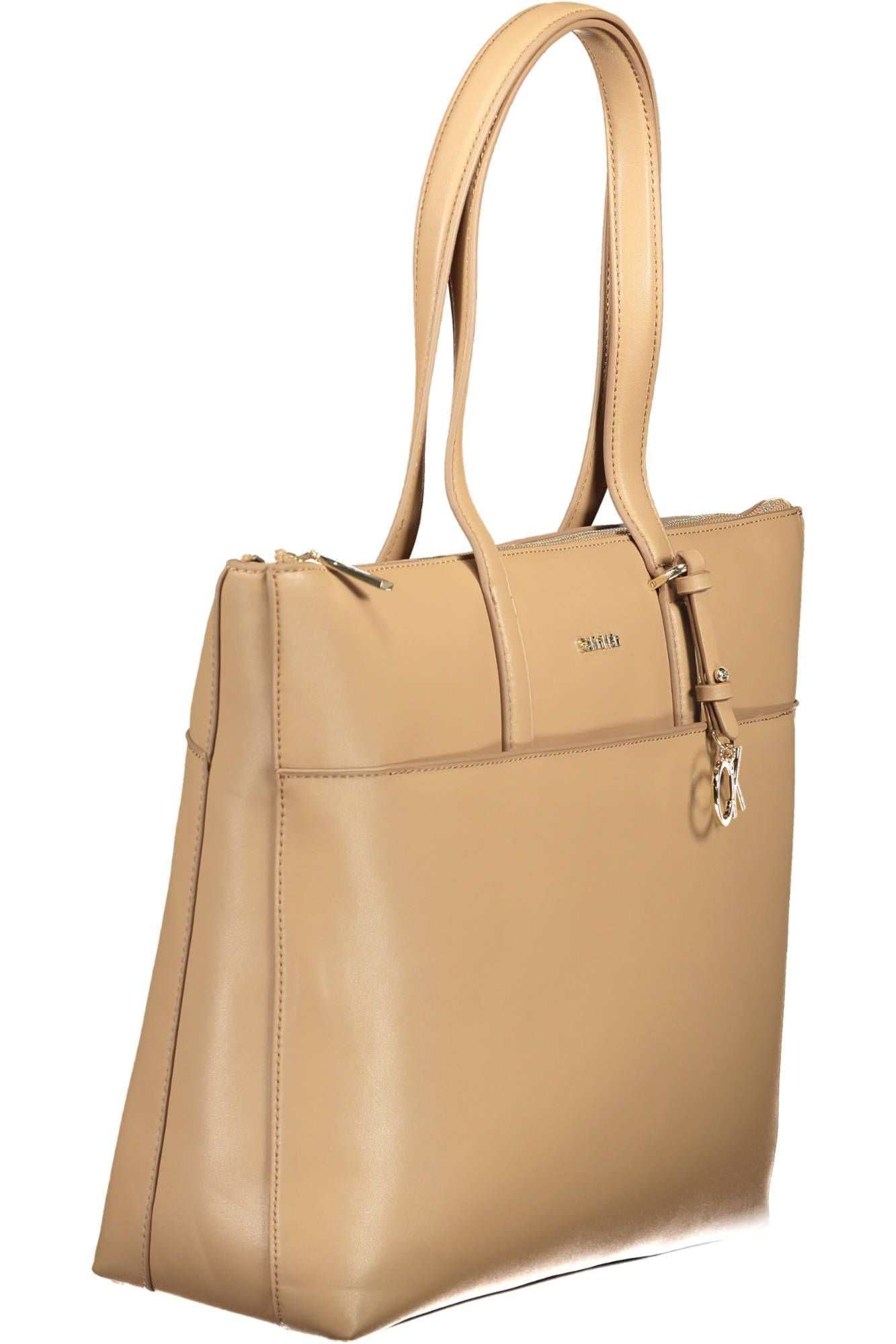 Beige Polyester Women Handbag