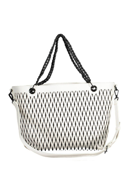 White Polyethylene Women Handbag