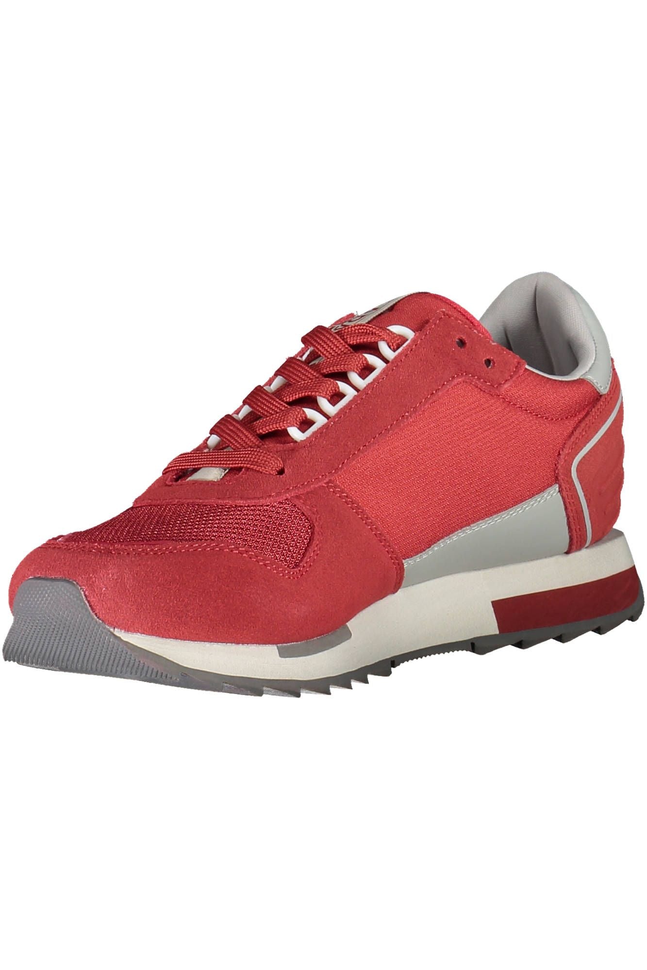 Red Polyester Men Sneaker