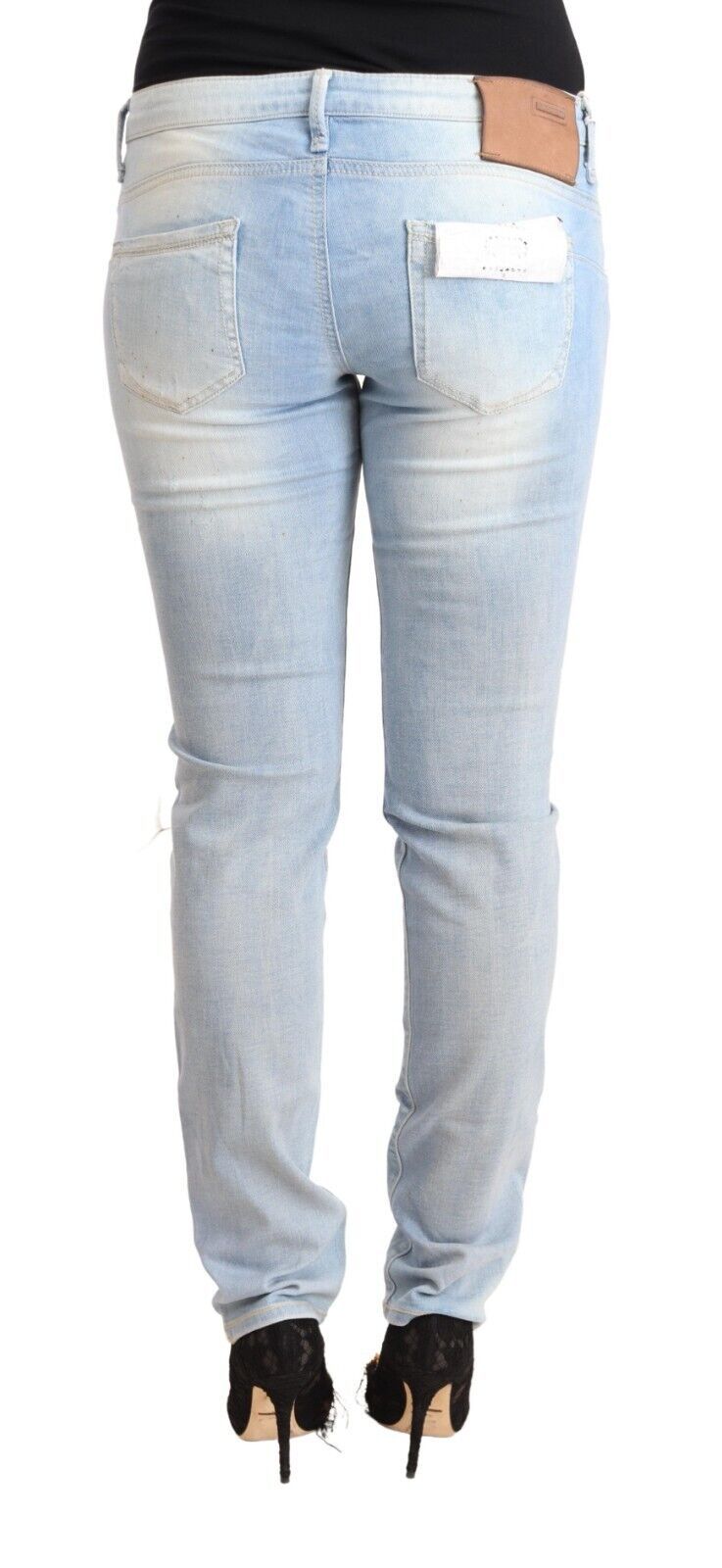 Chic Low Waist Skinny Light Blue Denim