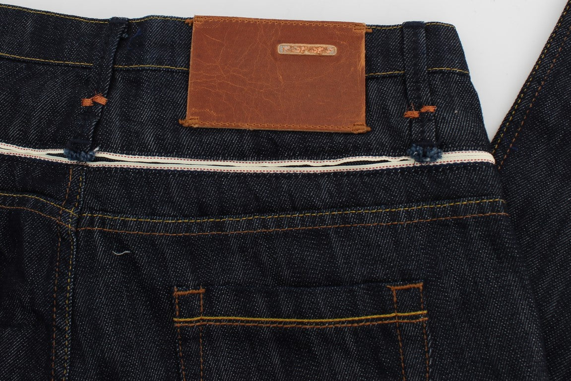 Elegant Straight Leg Dark Blue Jeans