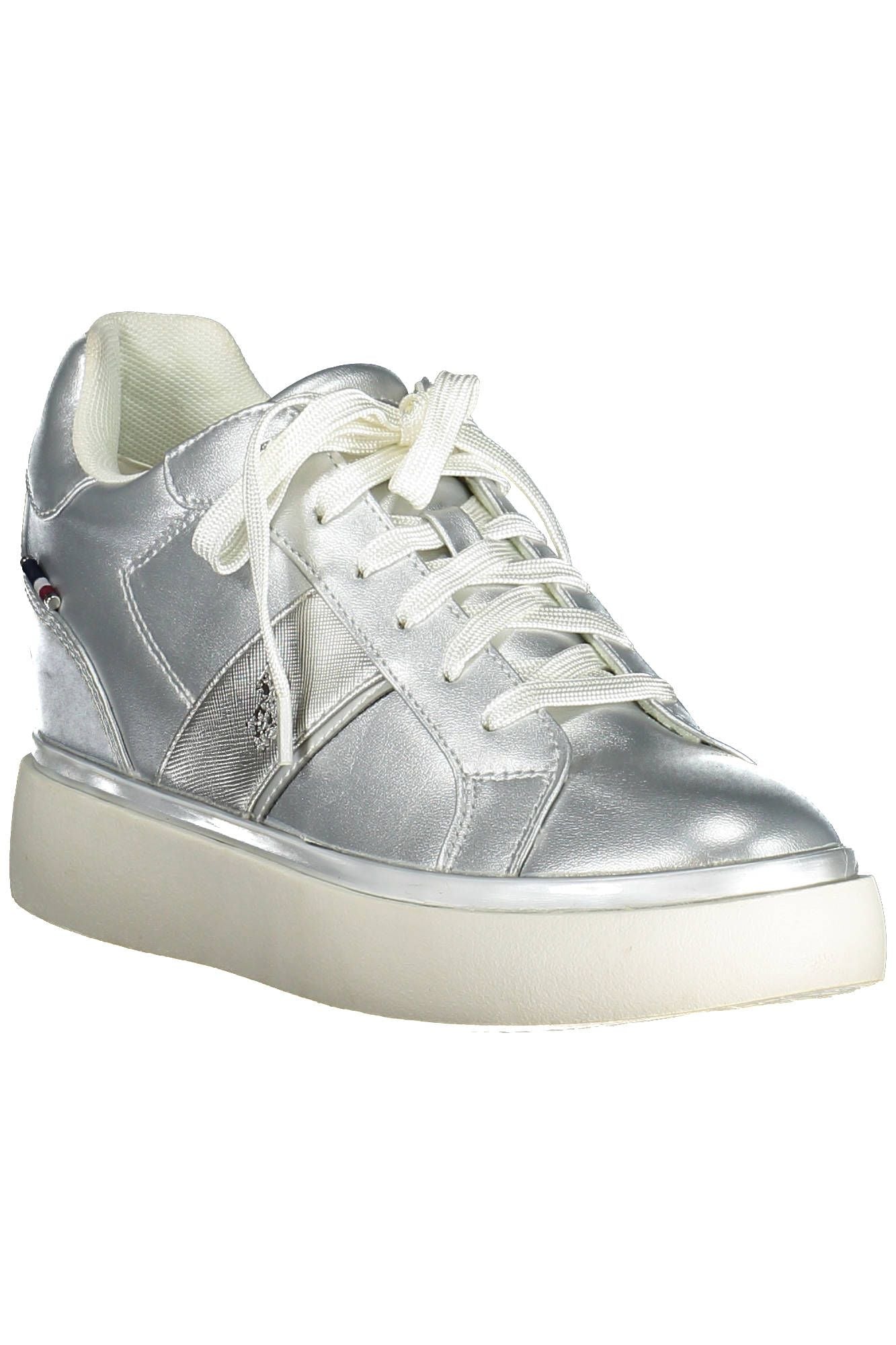 Silver Polyester Women Sneaker