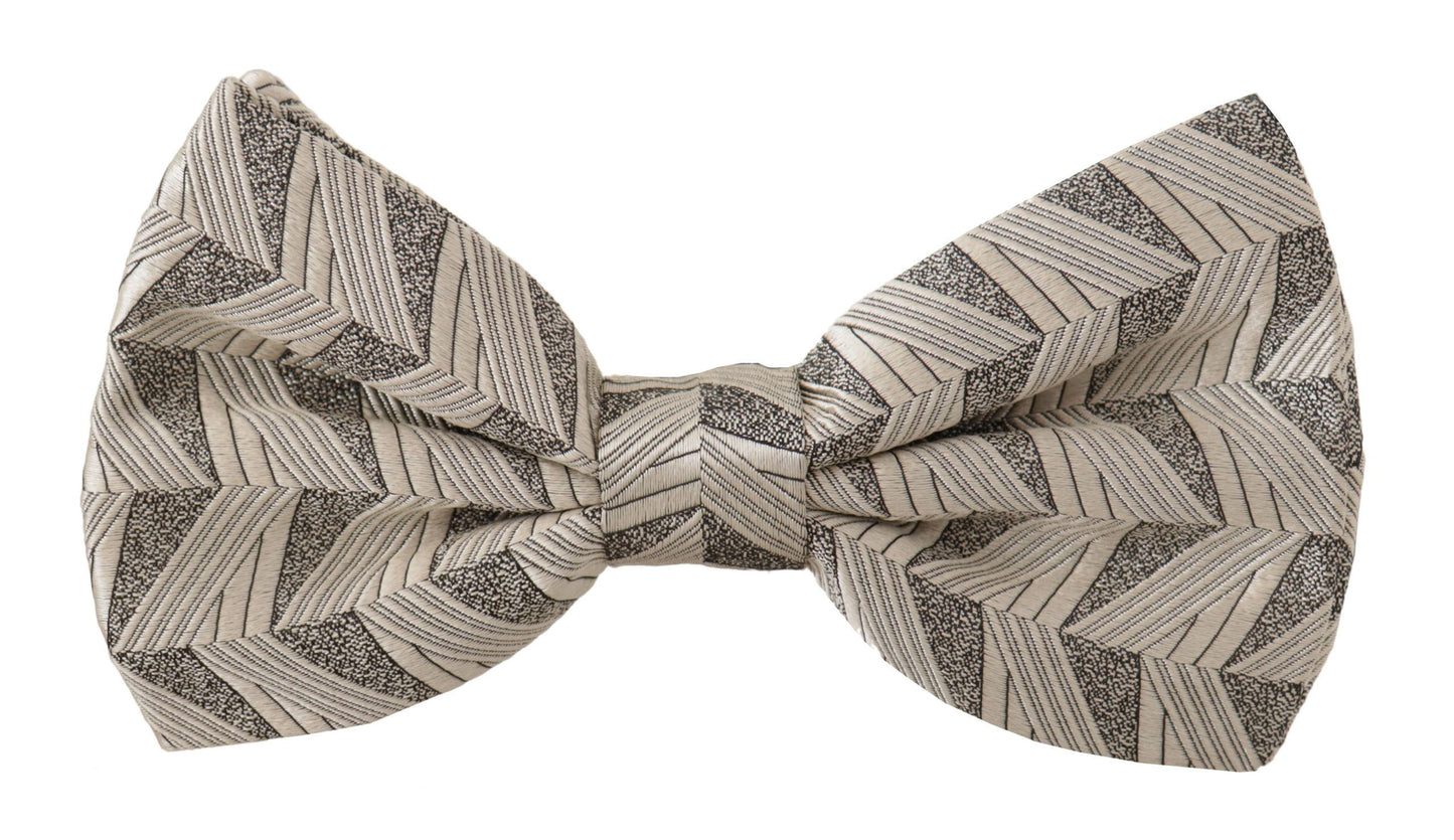 Elegant Silk Grey Bow Tie