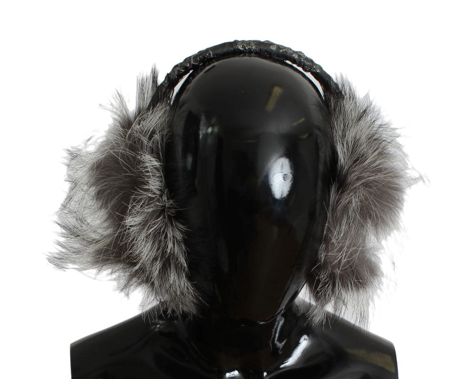 Elegant Fur and Crystal Ear Muffs