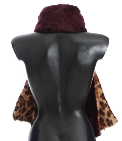 Exquisite Leopard Print Lambskin Fur Scarf