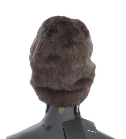 Luxurious Brown Weasel Fur Beanie