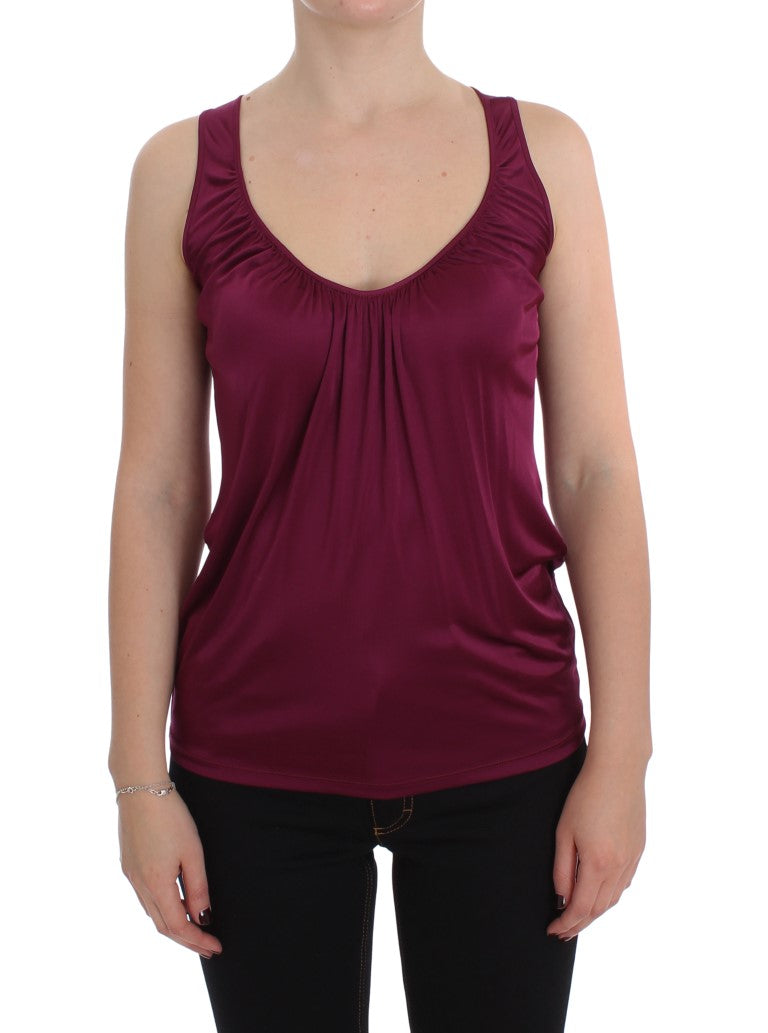 Elegant Purple Rayon Cami Blouse