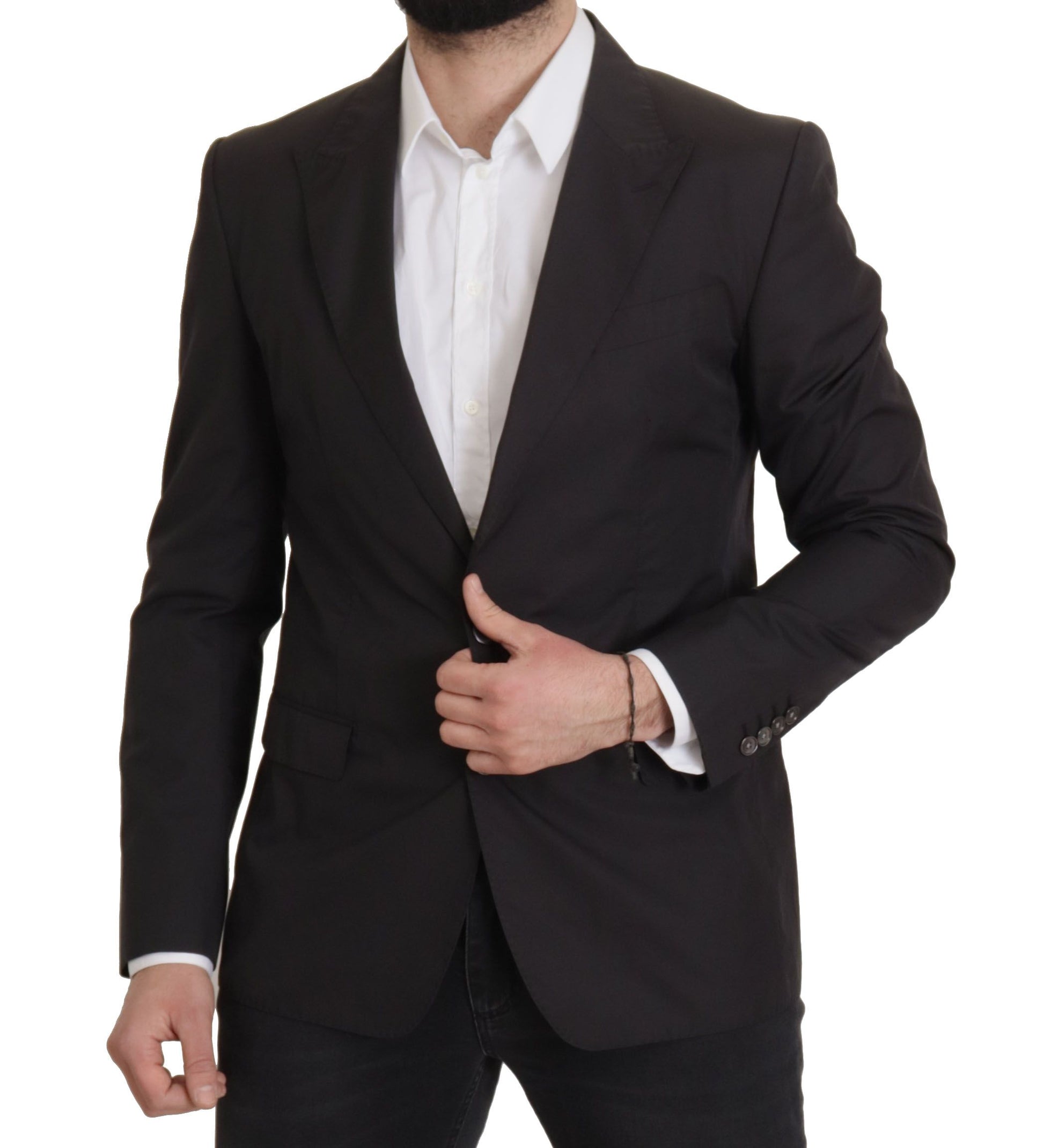 Elegant Taormina Black Cotton Blazer