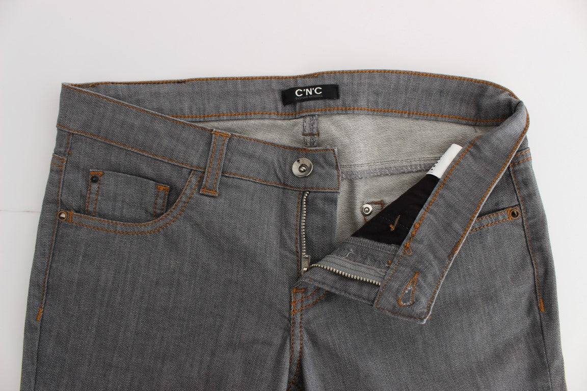 Elegant Gray Regular Fit Jeans