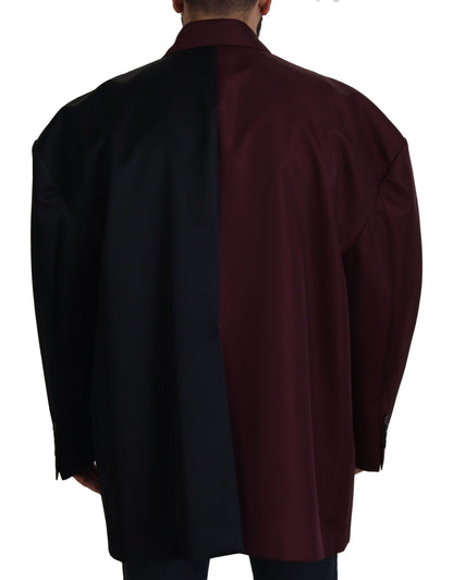 Elegant Bordeaux Double-Breasted Jacket