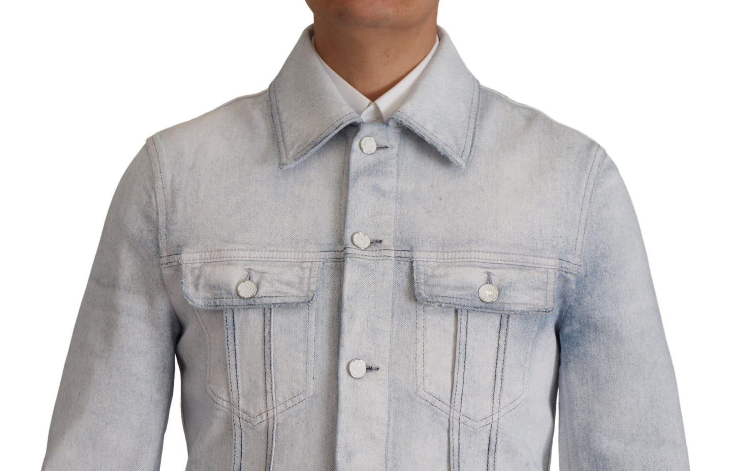 Elegant Light Blue Denim Jacket