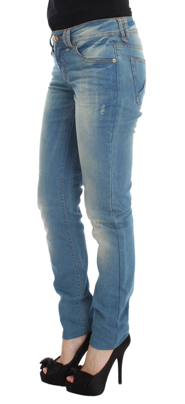 Sleek Blue Slim Fit Designer Jeans