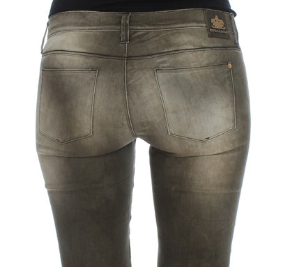 Chic Gray Slim Fit Italian Denim