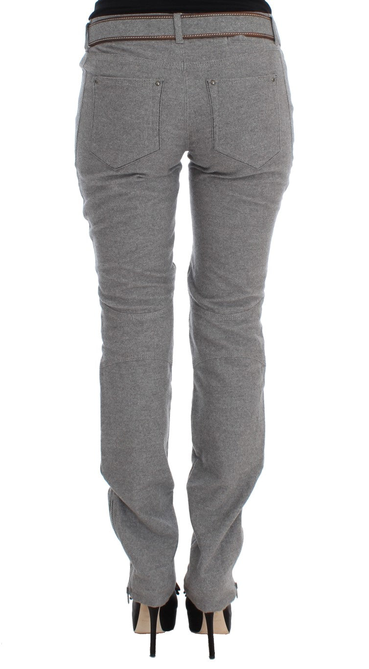 Chic Gray Casual Cotton Pants