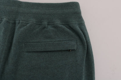 Elegant Green Cashmere Sport Pants