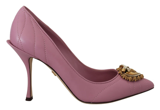 Devotion Leather Heels in Pink