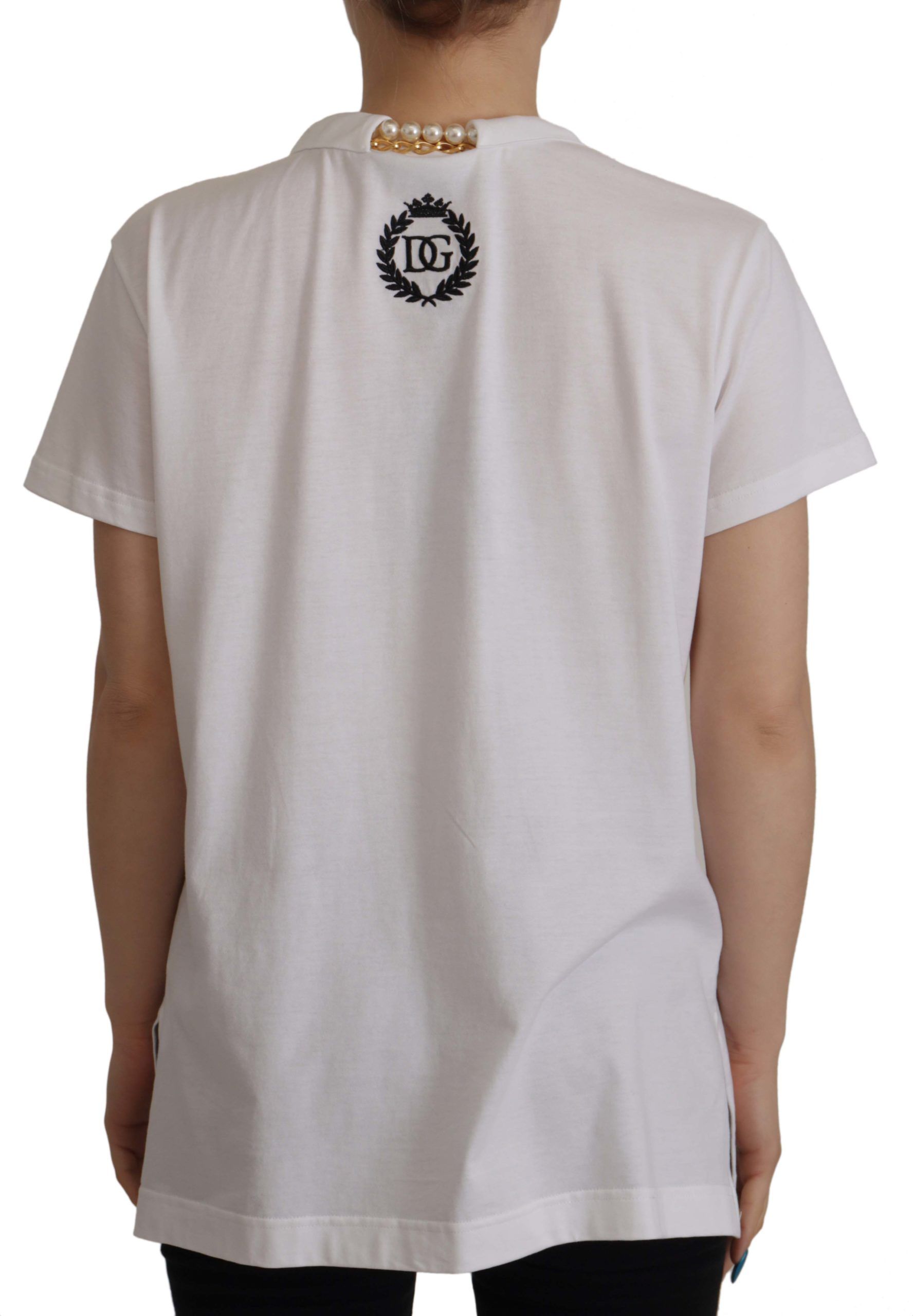 Stunning V-Neckline Logo Embellished Tee